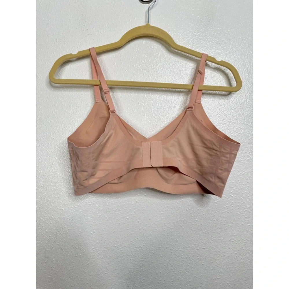 Honeylove Silhouette Bra Peach Nude‎ Seamless Wire-Free LWBRO201 Womens Large